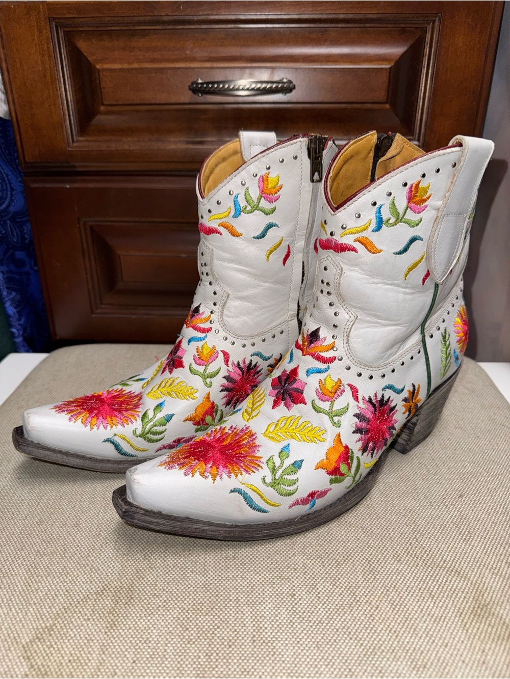 Old Gringo Summer Soul White Multicolor Floral Cowboy Boots 7.5 - Picture 2 of 12